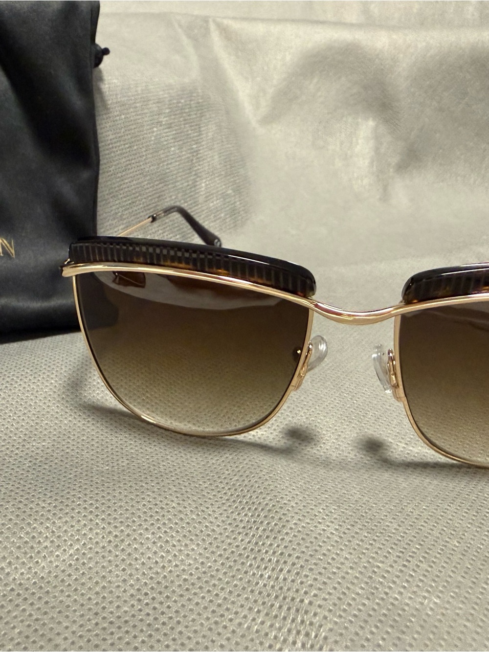 Balmain Women's Gold Frame Sunglasses with Brown Gradient Lenses - case included